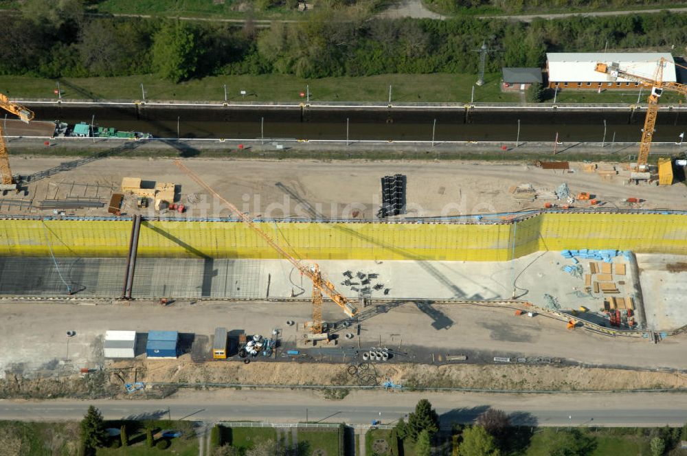 Luftaufnahme Wusterwitz - Baustelle der 2. Schleuse Wusterwitz