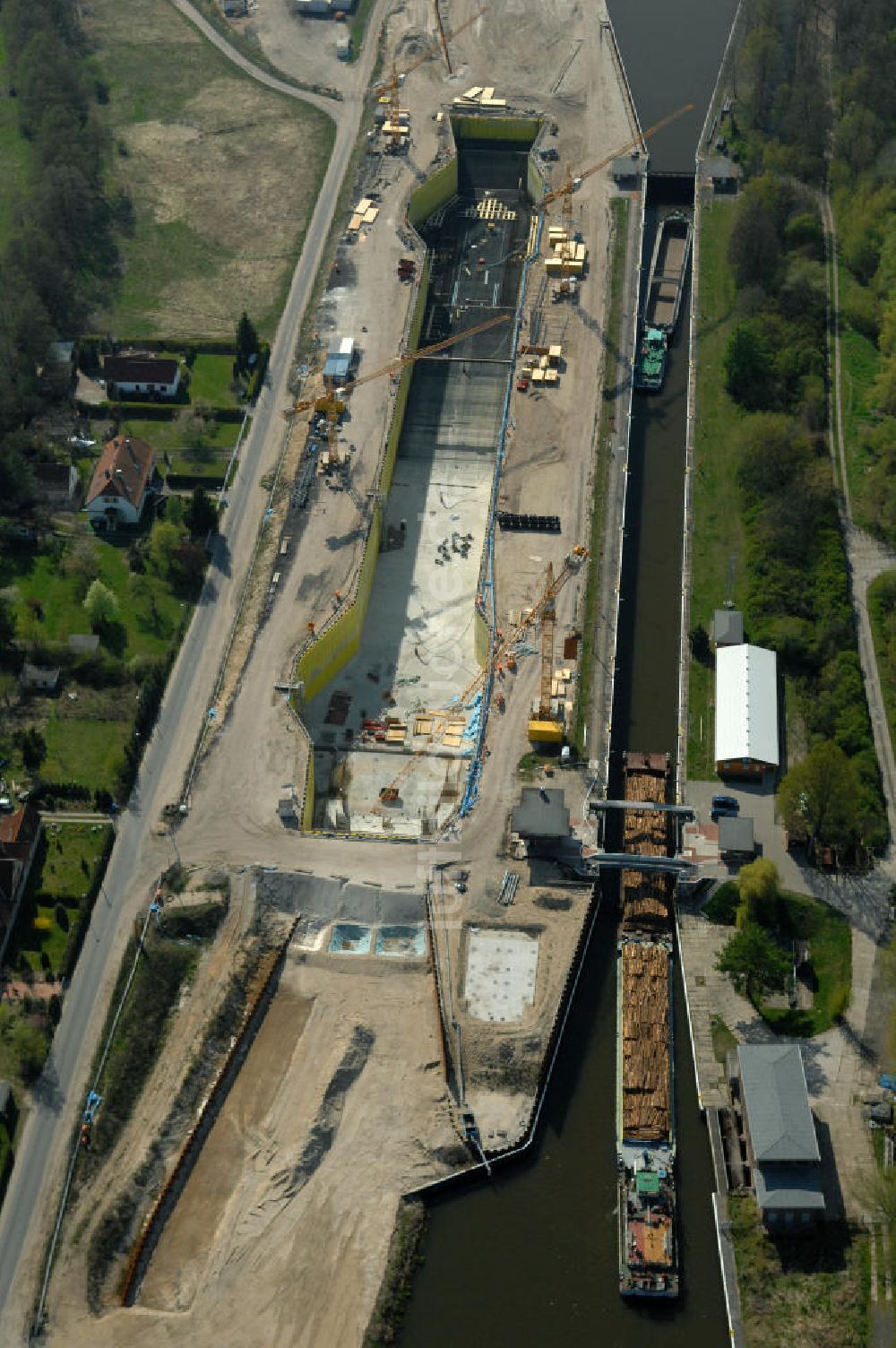 Wusterwitz aus der Vogelperspektive: Baustelle der 2. Schleuse Wusterwitz