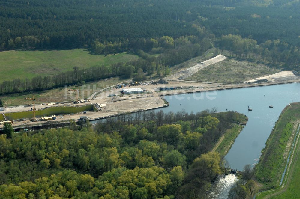 Luftbild Wusterwitz - Baustelle der 2. Schleuse Wusterwitz