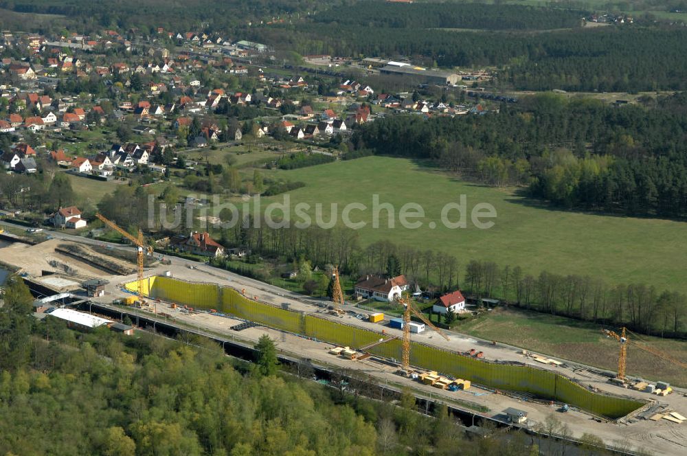 Luftaufnahme Wusterwitz - Baustelle der 2. Schleuse Wusterwitz