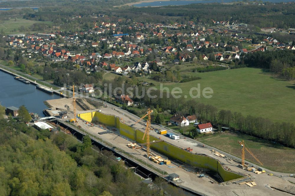 Wusterwitz von oben - Baustelle der 2. Schleuse Wusterwitz