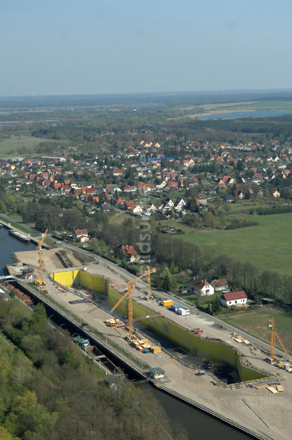 Wusterwitz aus der Vogelperspektive: Baustelle der 2. Schleuse Wusterwitz