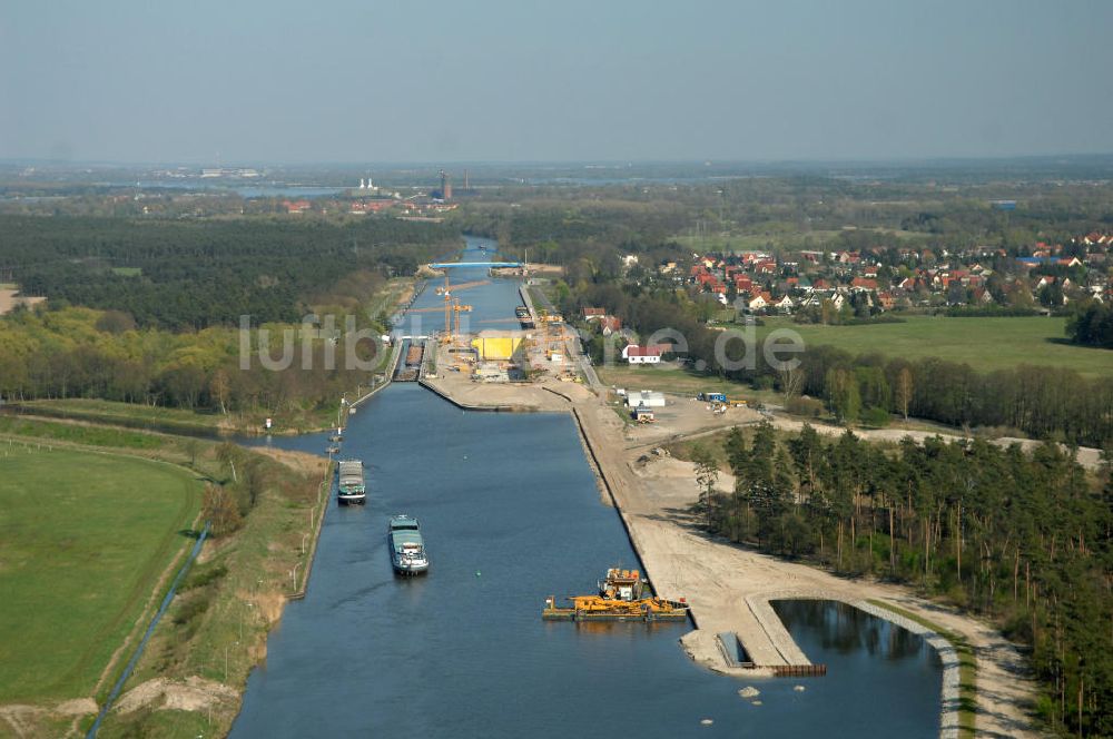 Wusterwitz aus der Vogelperspektive: Baustelle der 2. Schleuse Wusterwitz