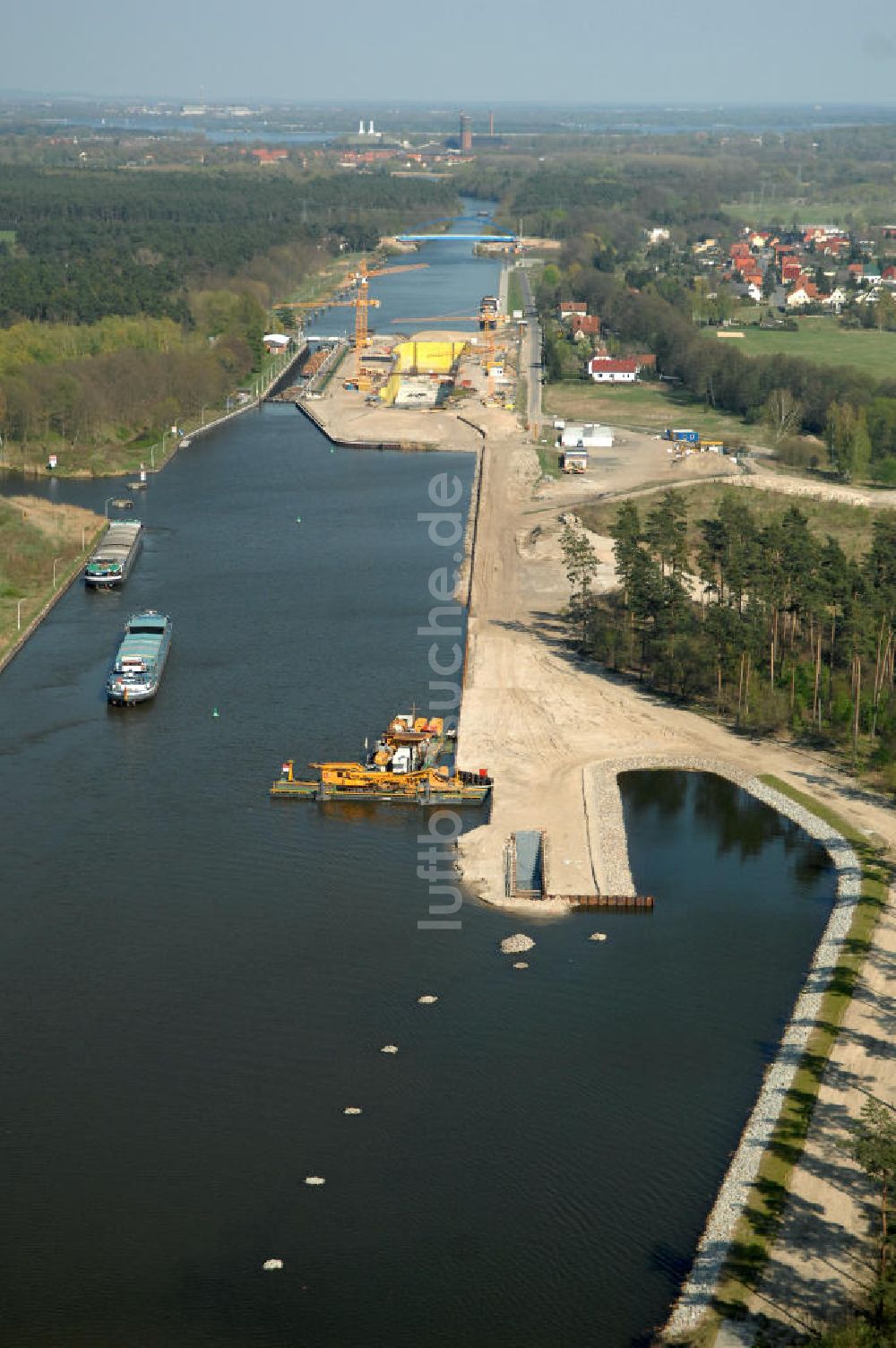 Luftaufnahme Wusterwitz - Baustelle der 2. Schleuse Wusterwitz