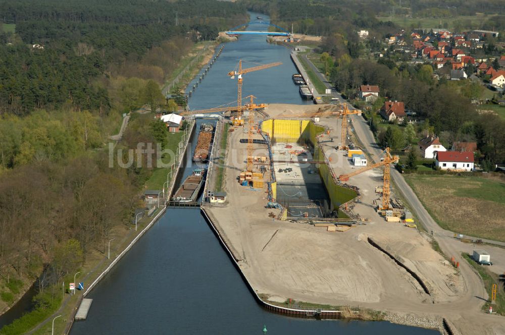 Wusterwitz von oben - Baustelle der 2. Schleuse Wusterwitz