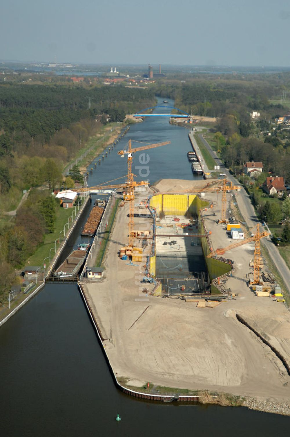 Wusterwitz aus der Vogelperspektive: Baustelle der 2. Schleuse Wusterwitz