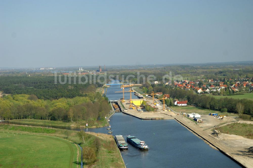 Luftbild Wusterwitz - Baustelle der 2. Schleuse Wusterwitz