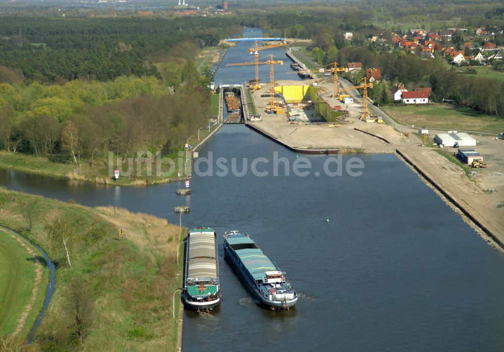 Luftaufnahme Wusterwitz - Baustelle der 2. Schleuse Wusterwitz