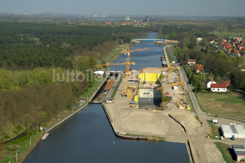 Wusterwitz aus der Vogelperspektive: Baustelle der 2. Schleuse Wusterwitz