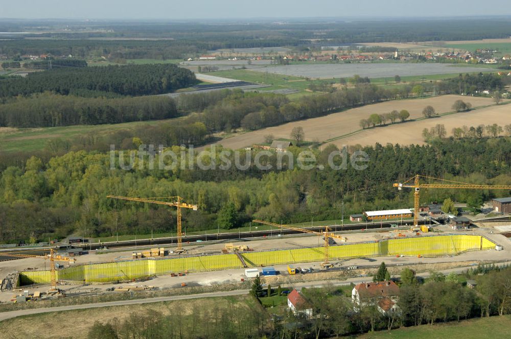 Luftaufnahme Wusterwitz - Baustelle der 2. Schleuse Wusterwitz