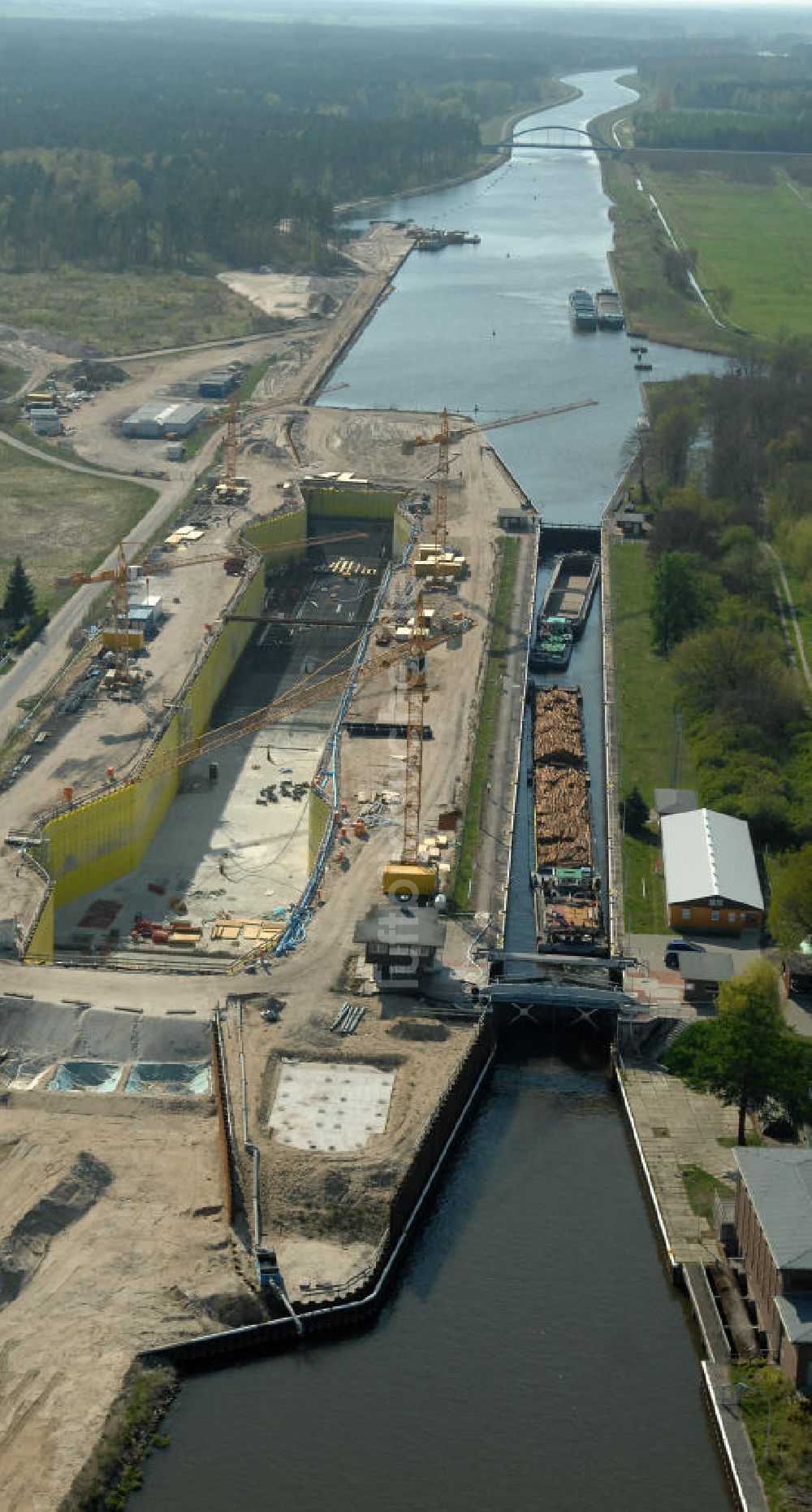 Wusterwitz aus der Vogelperspektive: Baustelle der 2. Schleuse Wusterwitz