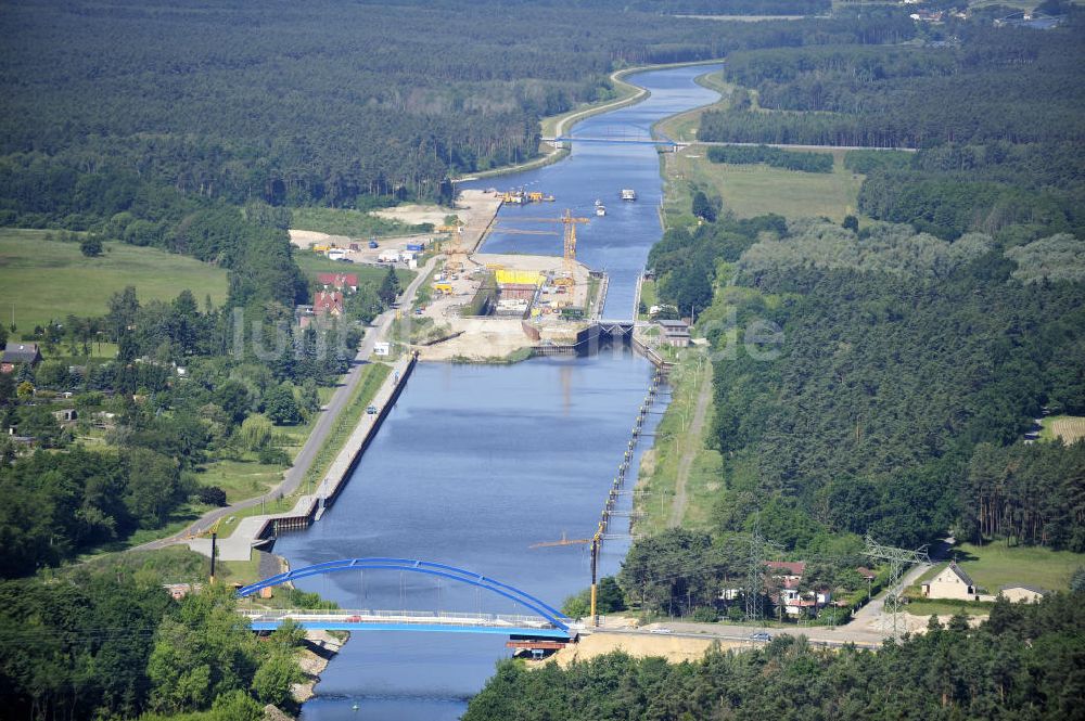 Luftaufnahme Wusterwitz - Baustelle der 2. Schleuse Wusterwitz