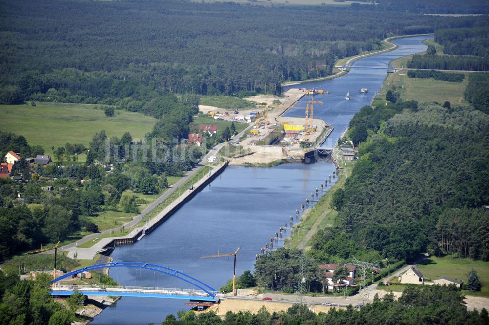 Wusterwitz von oben - Baustelle der 2. Schleuse Wusterwitz