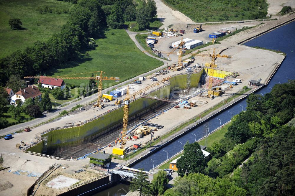 Luftbild Wusterwitz - Baustelle der 2. Schleuse Wusterwitz