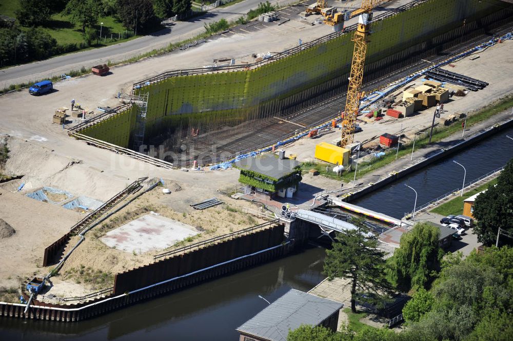 Luftaufnahme Wusterwitz - Baustelle der 2. Schleuse Wusterwitz