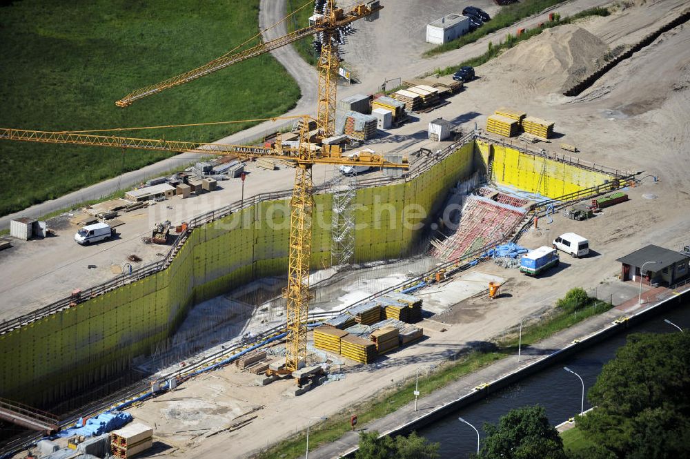 Wusterwitz von oben - Baustelle der 2. Schleuse Wusterwitz