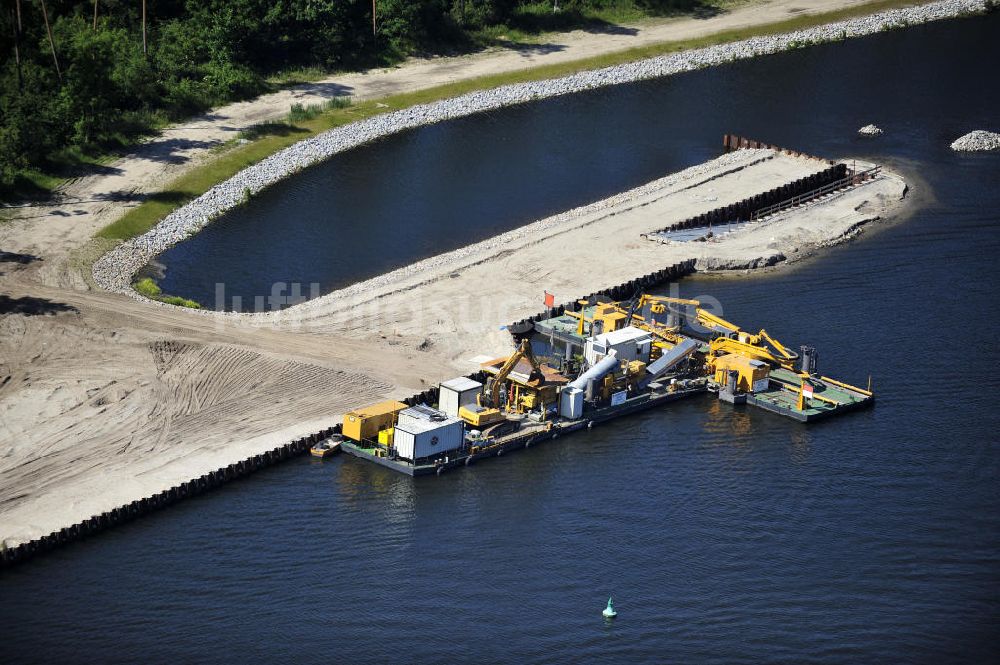 Luftbild Wusterwitz - Baustelle der 2. Schleuse Wusterwitz