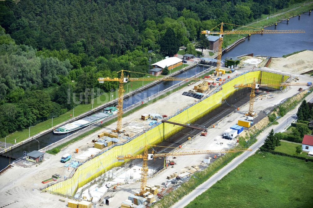 Luftaufnahme Wusterwitz - Baustelle der 2. Schleuse Wusterwitz