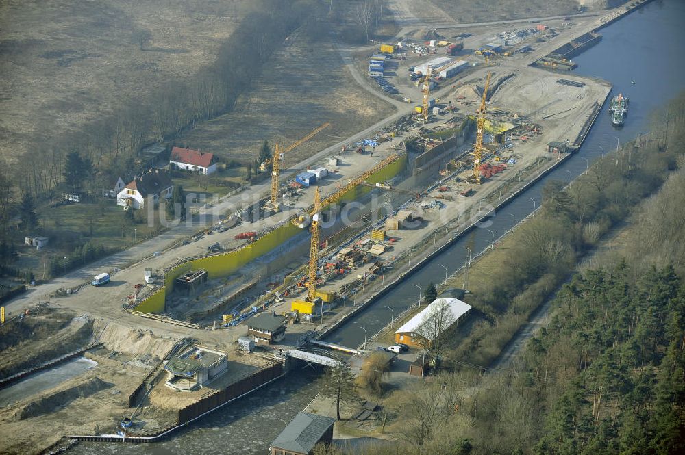 Wusterwitz aus der Vogelperspektive: Baustelle der 2. Schleuse Wusterwitz