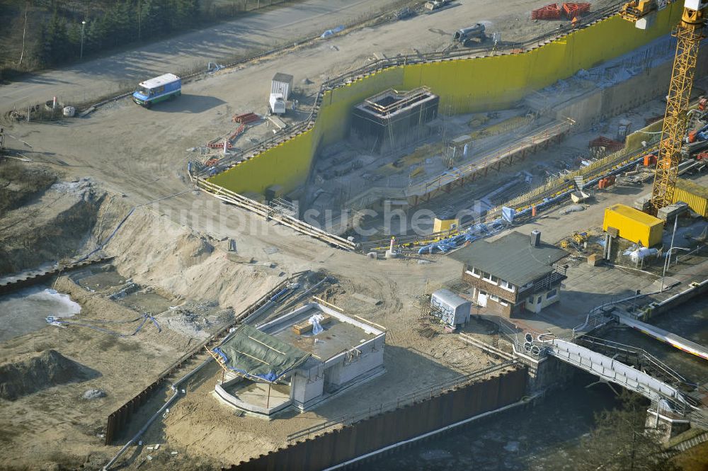 Luftbild Wusterwitz - Baustelle der 2. Schleuse Wusterwitz