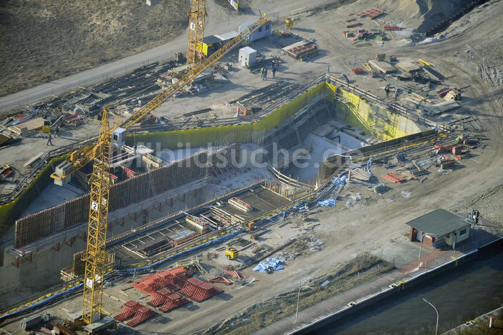 Luftaufnahme Wusterwitz - Baustelle der 2. Schleuse Wusterwitz