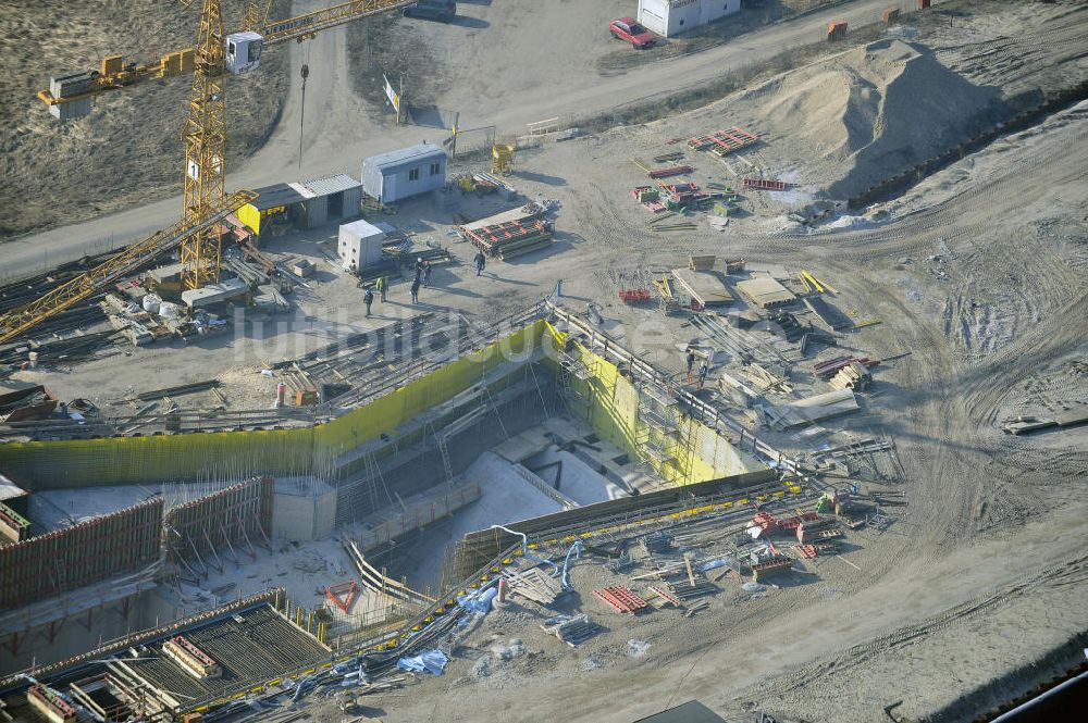 Wusterwitz von oben - Baustelle der 2. Schleuse Wusterwitz