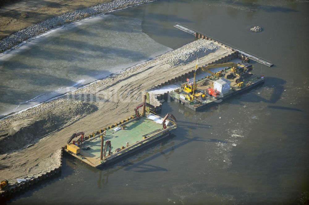 Luftbild Wusterwitz - Baustelle der 2. Schleuse Wusterwitz