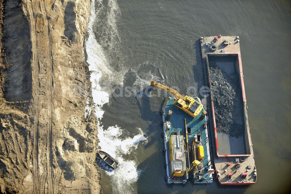 Luftaufnahme Wusterwitz - Baustelle der 2. Schleuse Wusterwitz