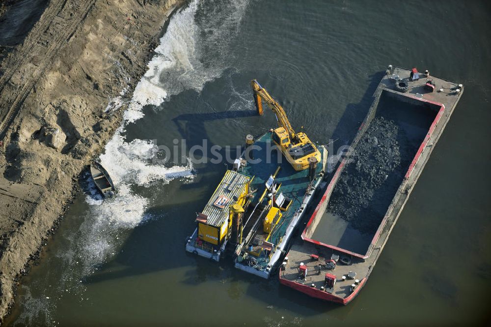 Wusterwitz aus der Vogelperspektive: Baustelle der 2. Schleuse Wusterwitz