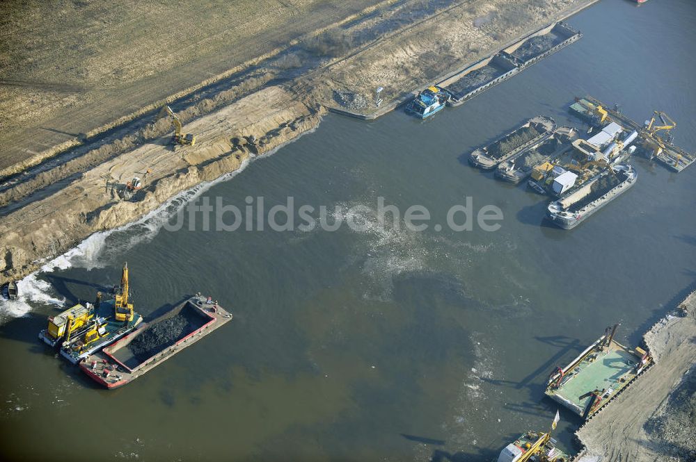 Luftbild Wusterwitz - Baustelle der 2. Schleuse Wusterwitz