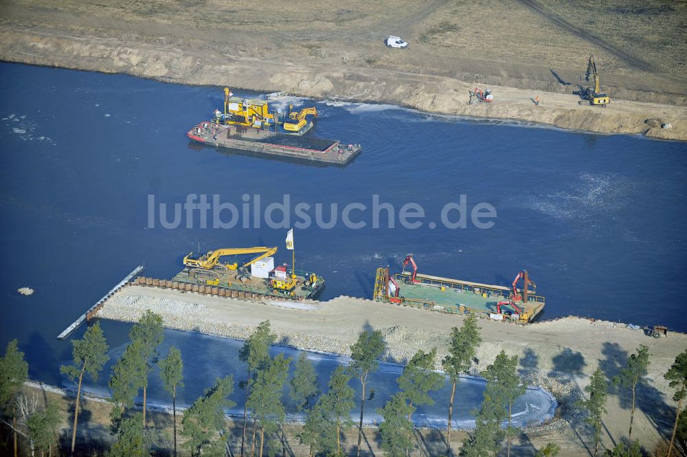 Wusterwitz aus der Vogelperspektive: Baustelle der 2. Schleuse Wusterwitz