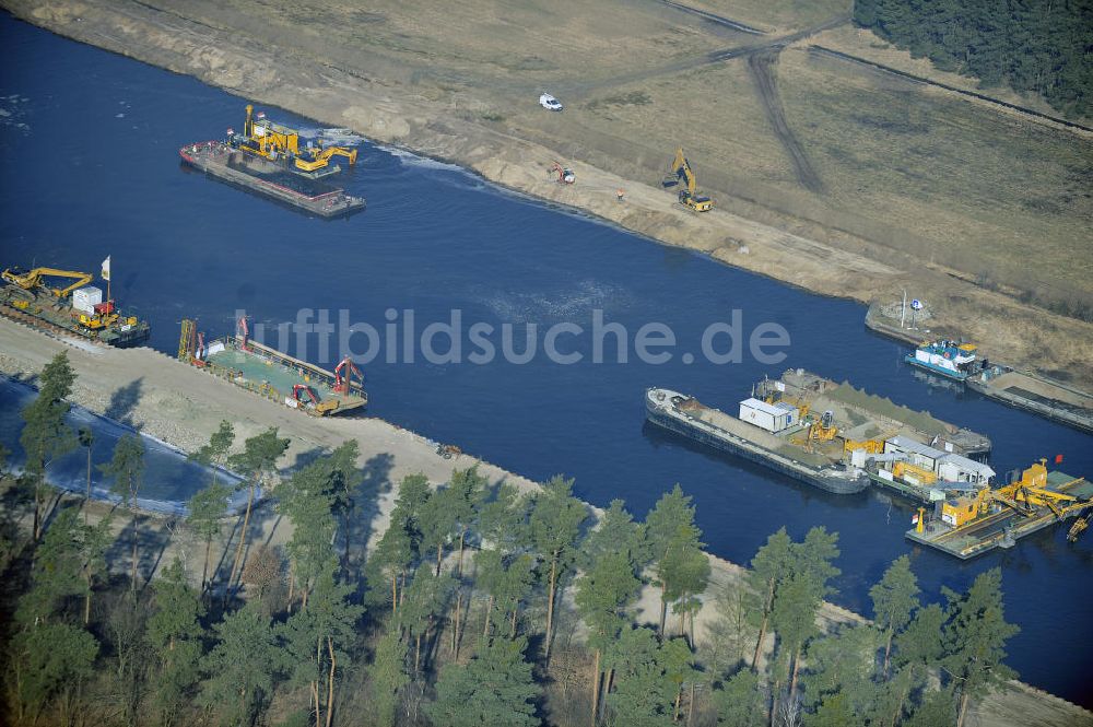 Luftbild Wusterwitz - Baustelle der 2. Schleuse Wusterwitz