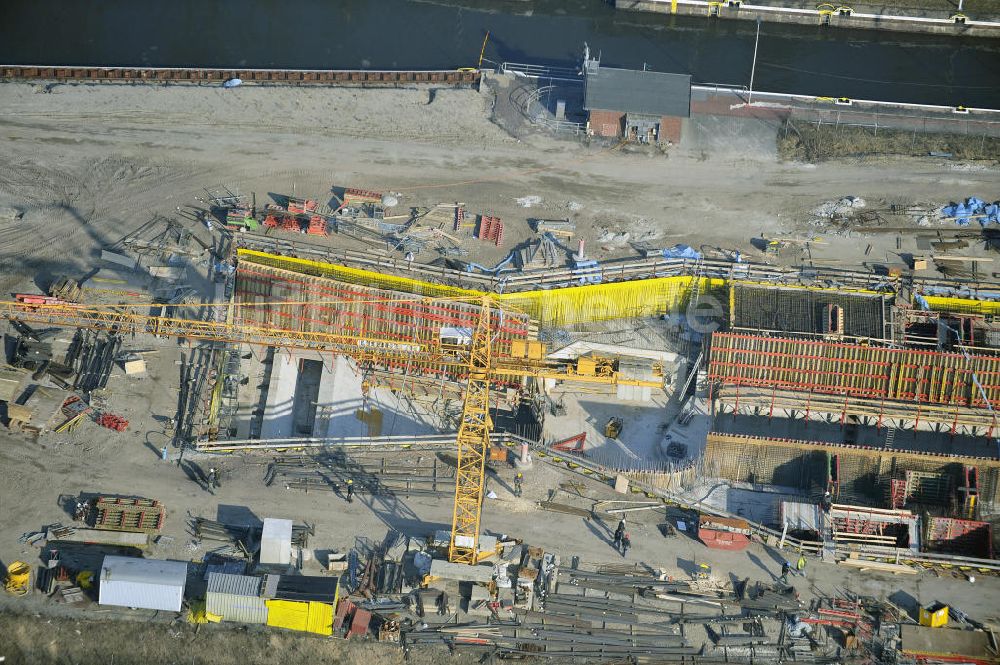 Luftaufnahme Wusterwitz - Baustelle der 2. Schleuse Wusterwitz