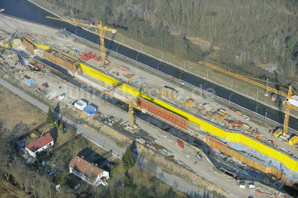 Wusterwitz aus der Vogelperspektive: Baustelle der 2. Schleuse Wusterwitz