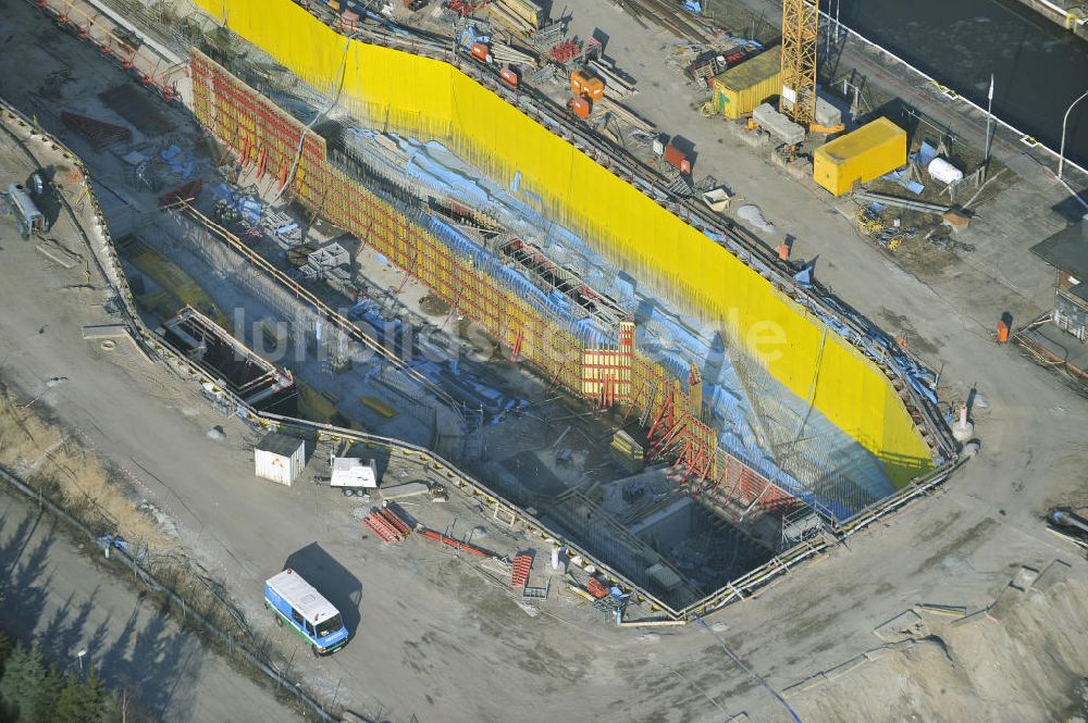 Luftbild Wusterwitz - Baustelle der 2. Schleuse Wusterwitz