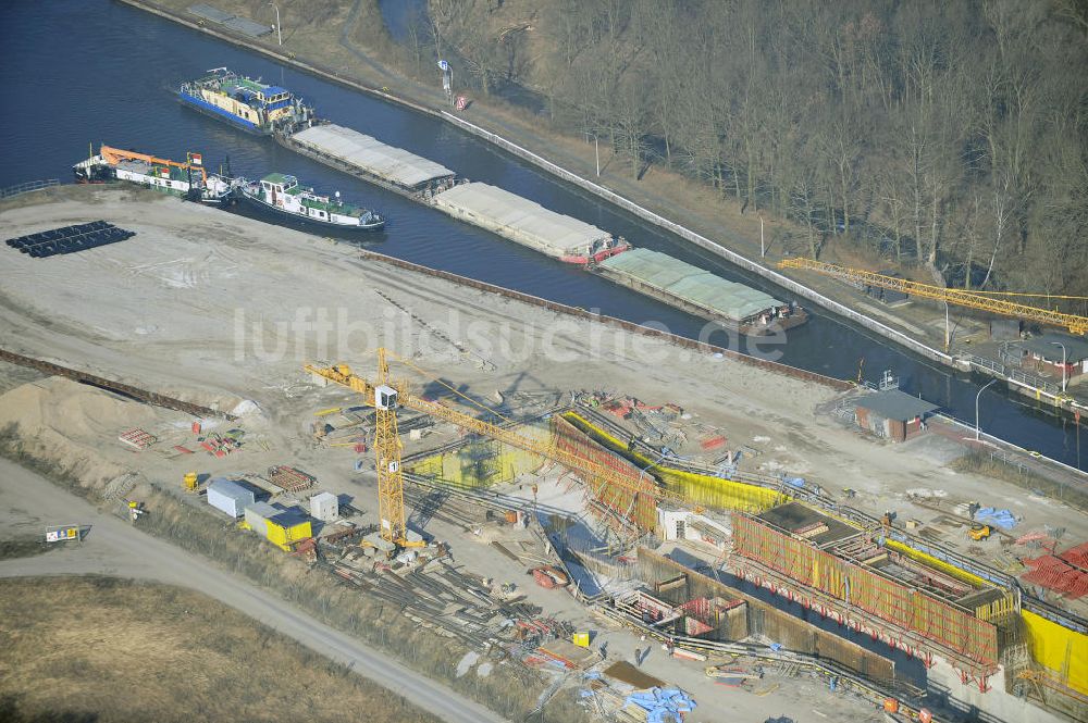 Luftaufnahme Wusterwitz - Baustelle der 2. Schleuse Wusterwitz