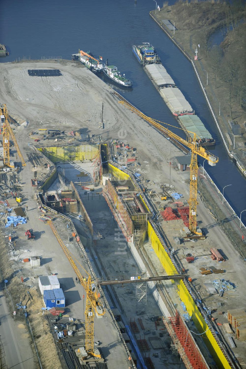 Wusterwitz aus der Vogelperspektive: Baustelle der 2. Schleuse Wusterwitz