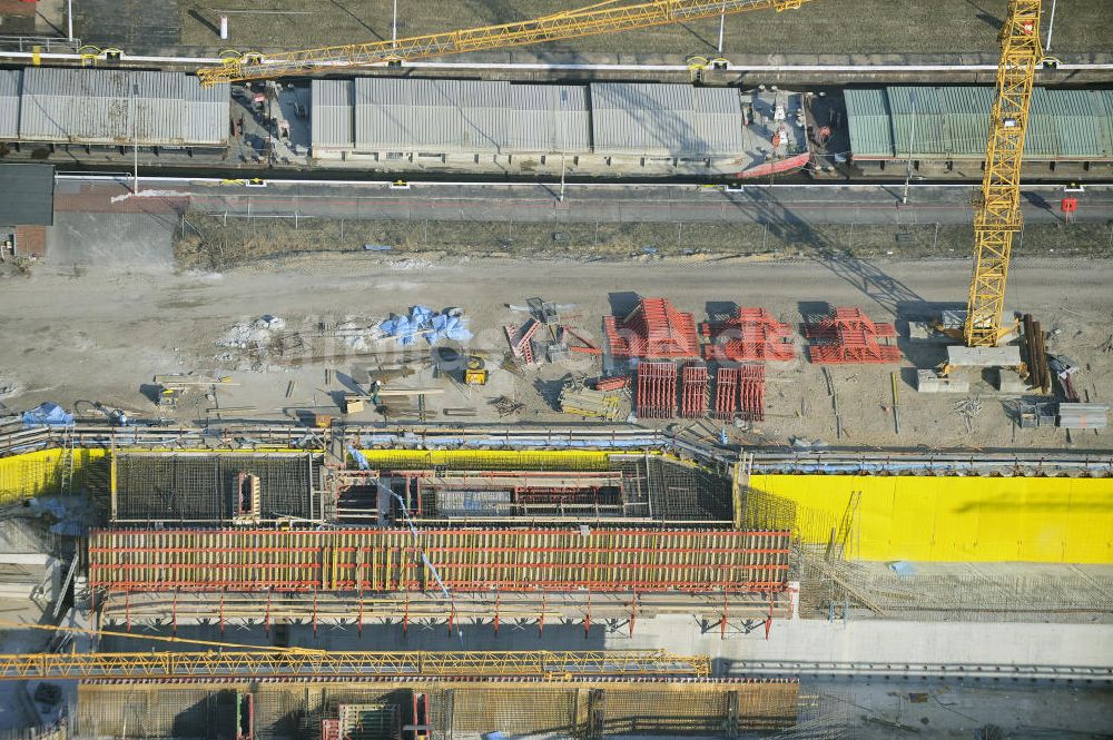 Luftbild Wusterwitz - Baustelle der 2. Schleuse Wusterwitz