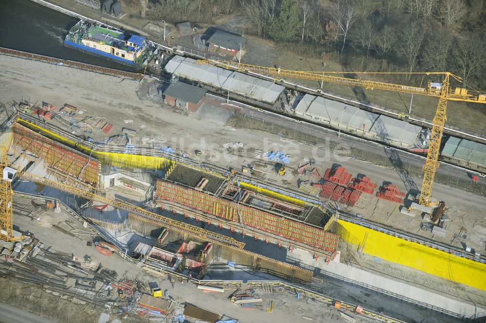 Luftaufnahme Wusterwitz - Baustelle der 2. Schleuse Wusterwitz