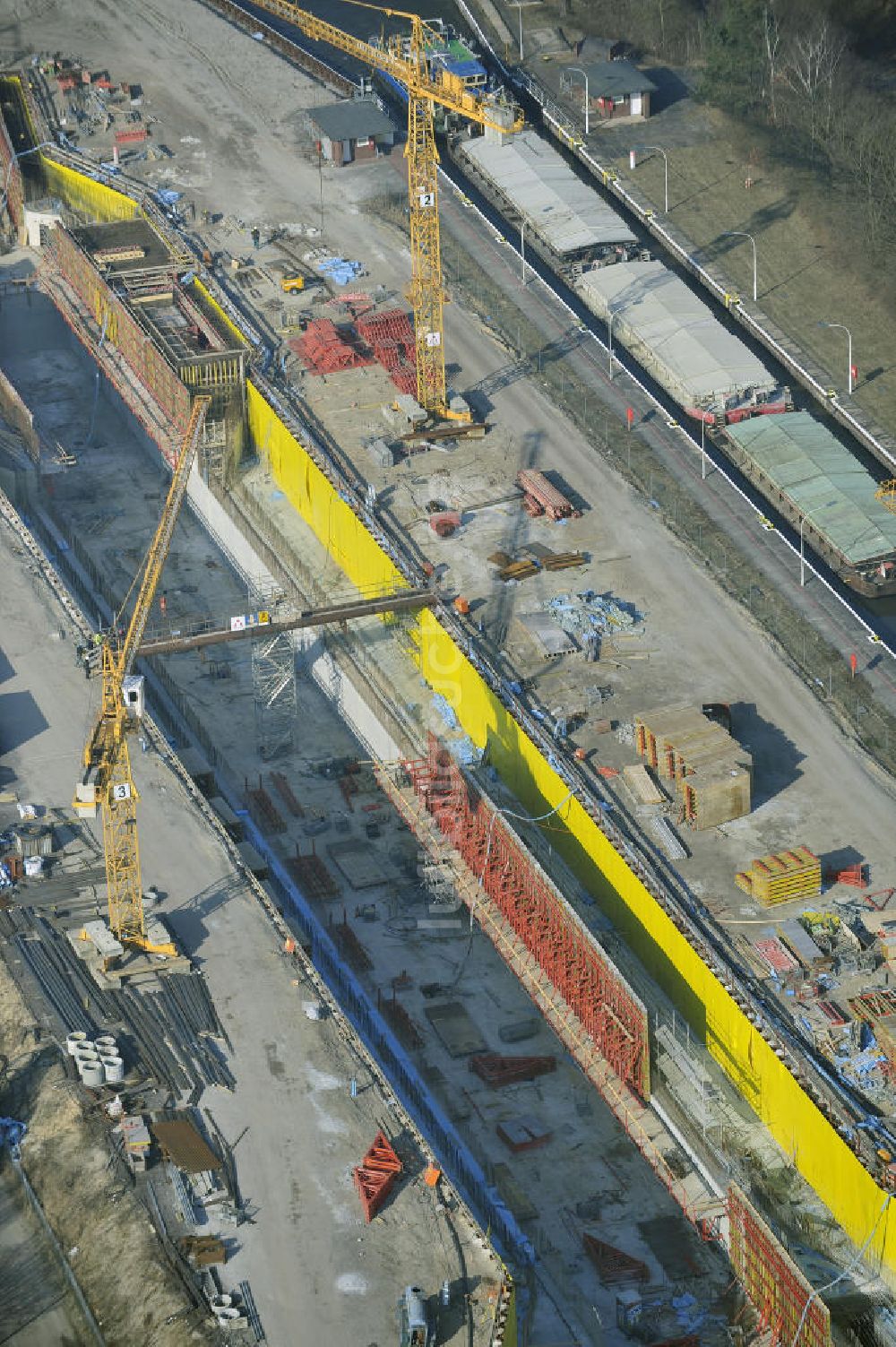 Luftbild Wusterwitz - Baustelle der 2. Schleuse Wusterwitz