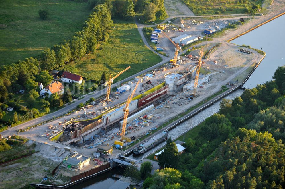 Wusterwitz von oben - Baustelle der 2. Schleuse Wusterwitz am Elbe-Havel-Kanal