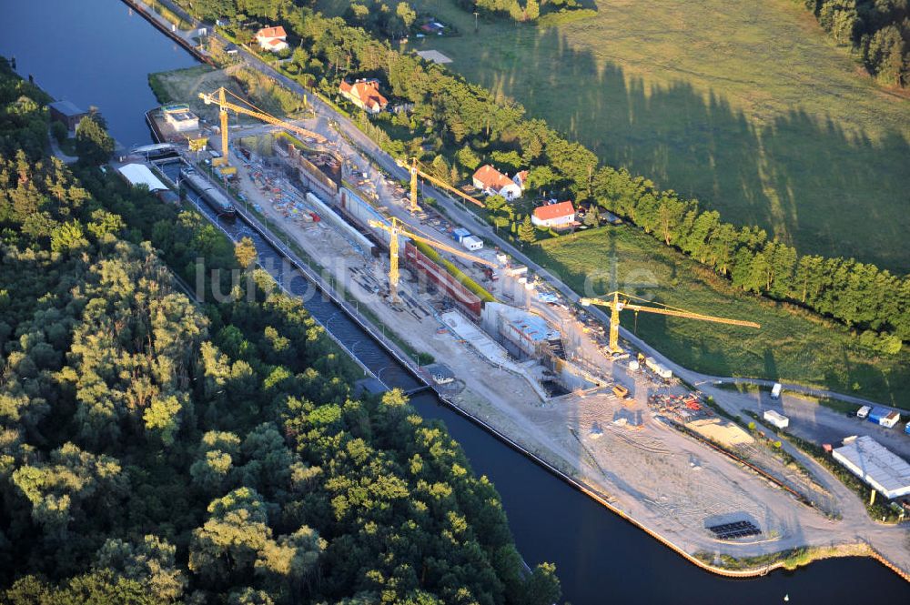 Luftaufnahme Wusterwitz - Baustelle der 2. Schleuse Wusterwitz am Elbe-Havel-Kanal