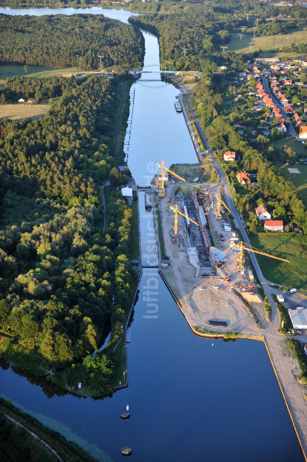 Wusterwitz aus der Vogelperspektive: Baustelle der 2. Schleuse Wusterwitz am Elbe-Havel-Kanal