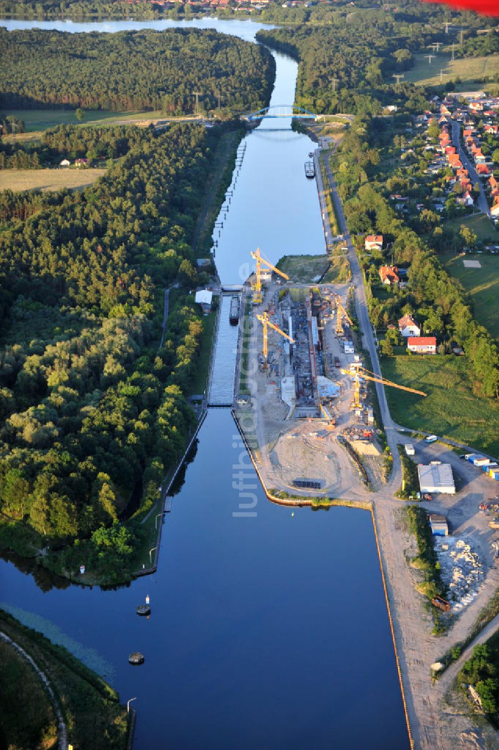 Luftbild Wusterwitz - Baustelle der 2. Schleuse Wusterwitz am Elbe-Havel-Kanal