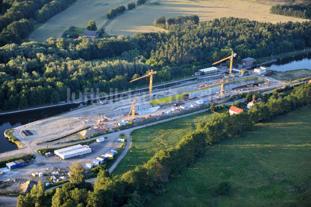 Luftaufnahme Wusterwitz - Baustelle der 2. Schleuse Wusterwitz am Elbe-Havel-Kanal