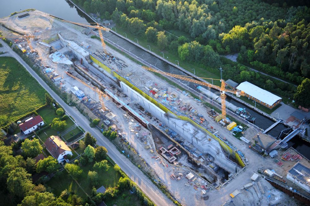 Luftbild Wusterwitz - Baustelle der 2. Schleuse Wusterwitz am Elbe-Havel-Kanal