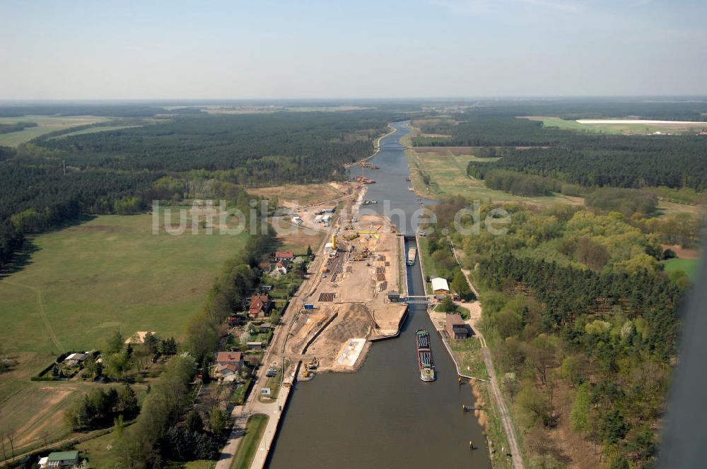 Luftbild WUSTERWITZ - Baustelle Schleuse in Wusterwitz am Elbe-Havel-Kanal