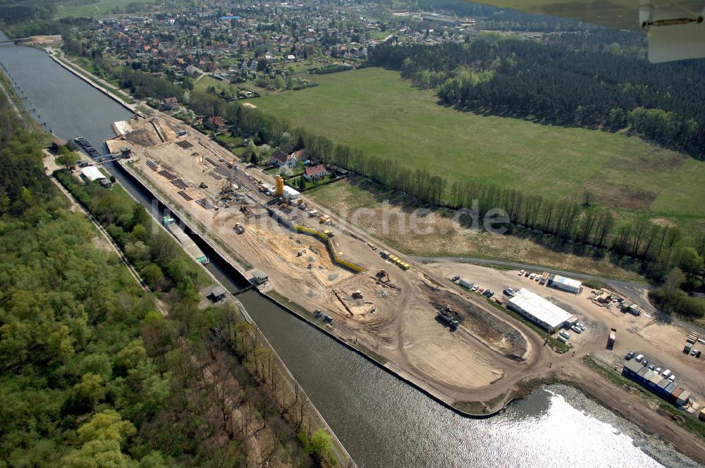 Luftbild WUSTERWITZ - Baustelle Schleuse in Wusterwitz am Elbe-Havel-Kanal