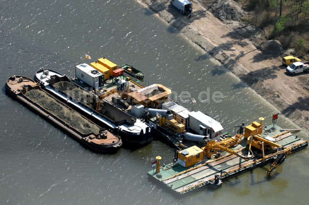 Luftaufnahme WUSTERWITZ - Baustelle Schleuse in Wusterwitz am Elbe-Havel-Kanal