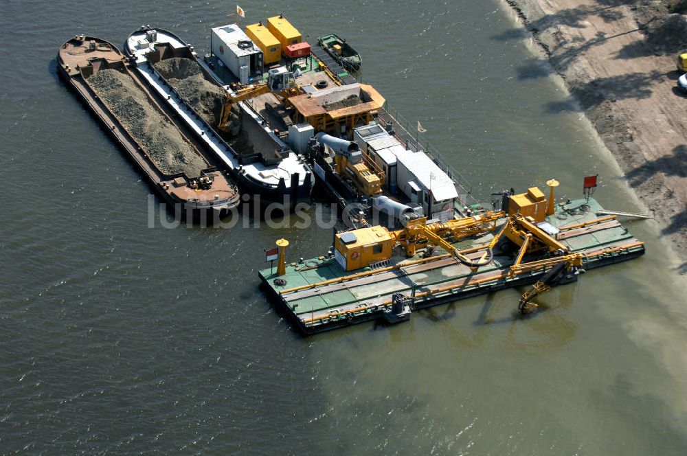 WUSTERWITZ von oben - Baustelle Schleuse in Wusterwitz am Elbe-Havel-Kanal